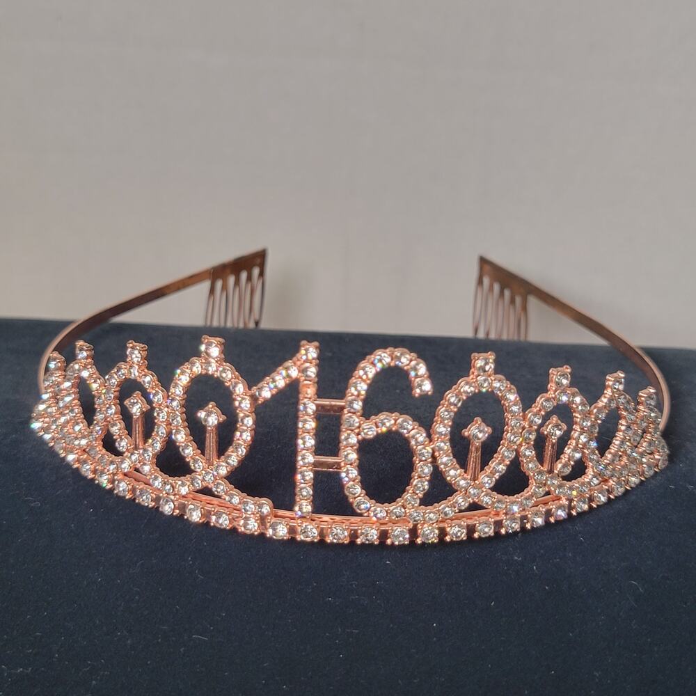 Sweet 16 Tiara Birthday Rhinestone Crown for Girls